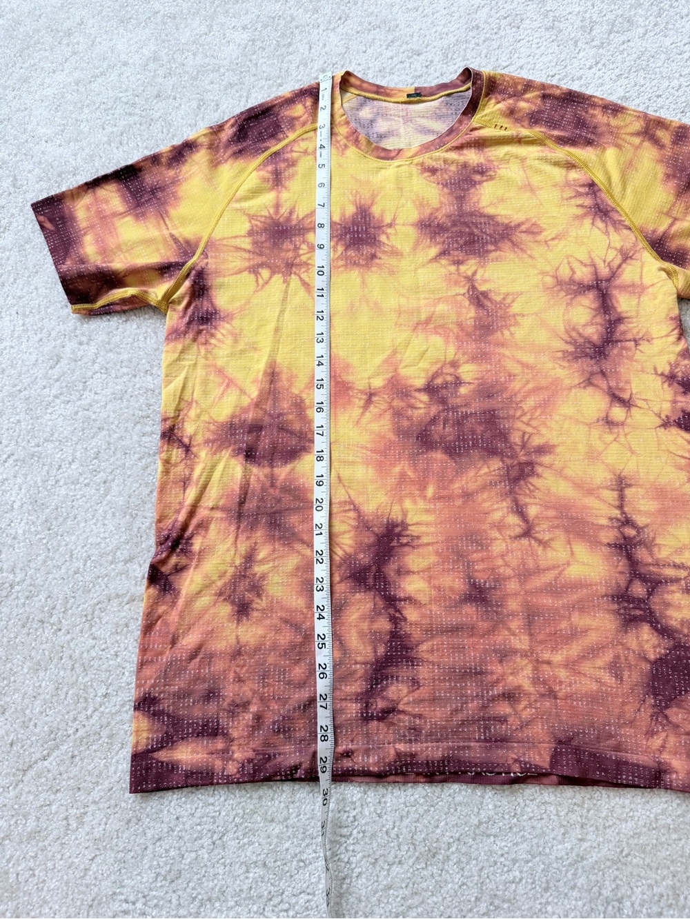 Lululemon Metal Vent Tech 2.0 XStatic Tie Dye Short Sleeve Shirt XL Orange Brown - Picture 5 of 10